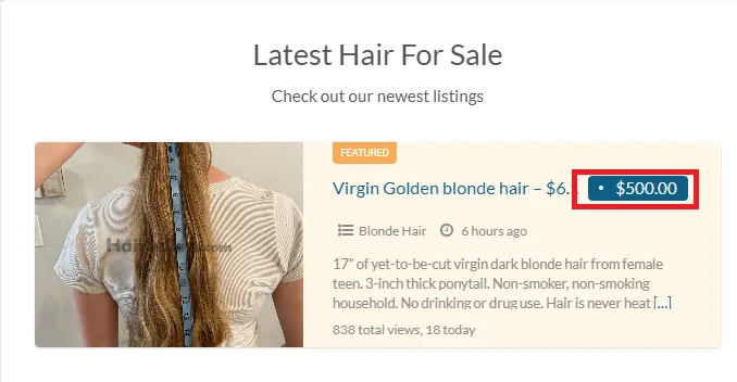 Hairsellon sale offer